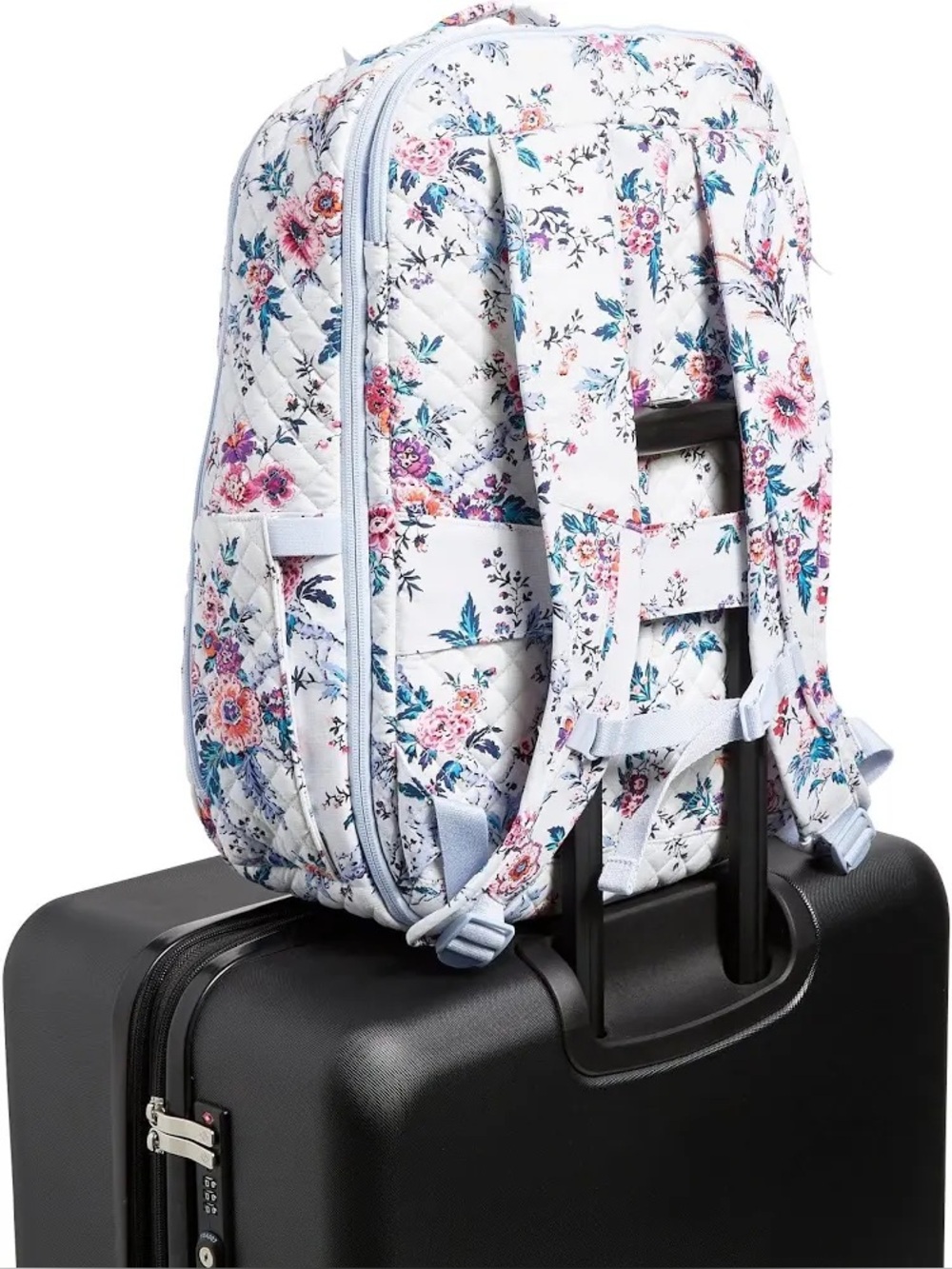 VERA BRADLEY -Cotton Large Travel Backpack Travel Bag, Magnifique Floral- NWT - Picture 7 of 16